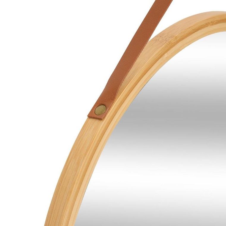 5five Simply Smart, Ramie lobee, okrągłe lustro w bambusowej, średnica 38 cm