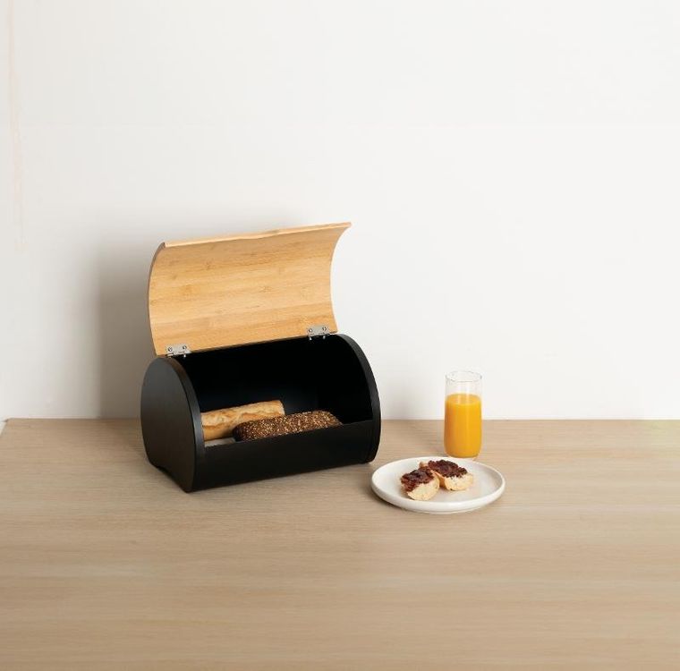 5five Simply Smart, Sensia, metalowy chlebak z bambusową pokrywą