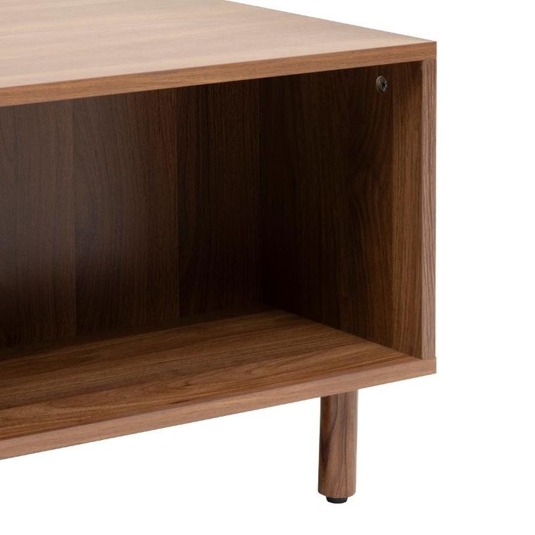 5five Simply Smart, Slidy, stolik kawowy z zamkniętymi półkami, kolor ciemnego drewna, 108-60-42 cm