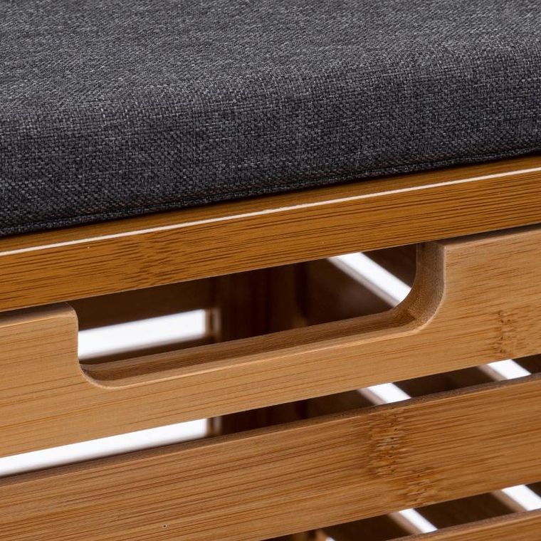 5five Simply Smart, stołek łazienkowy, Bamboo, z koszem na pranie, 2w1