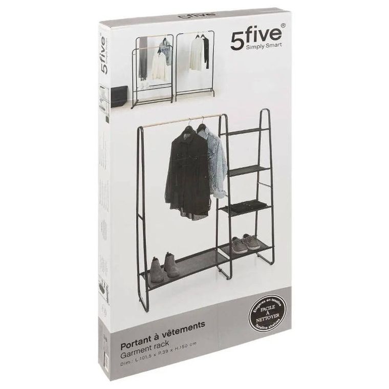 5five Simply Smart, wieszak na ubrania, Artemis, z półkami, 101,5-150 cm