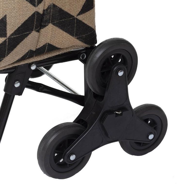 5five Simply Smart, wózek na zakupy na kółkach, jutowa torba, 33l