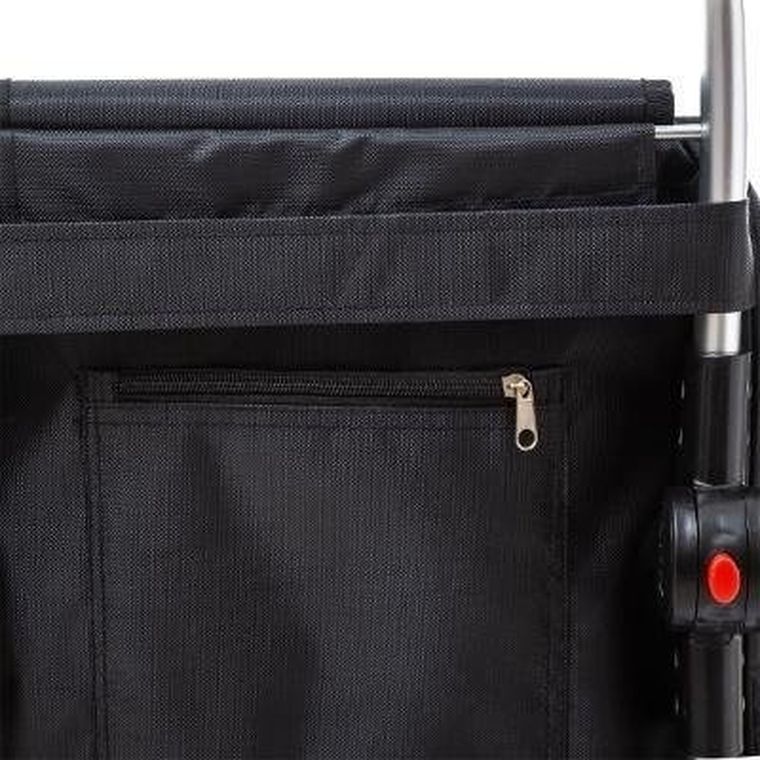 5five Simply Smart, wózek zakupowy czarny, z kieszeniami