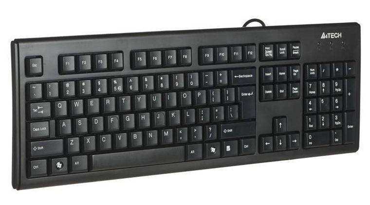 A4 Tech, klawiatura, KR-83 A4TKLA42925, membranowa, USB 2.0, US, czarna