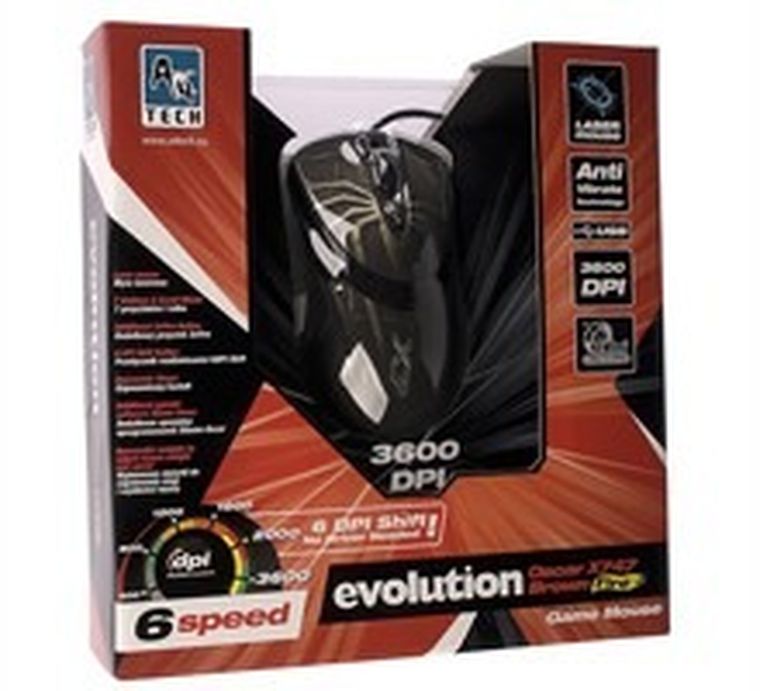 A4 Tech, mysz laserowa XGame Laser Evo X747 Brown Fire