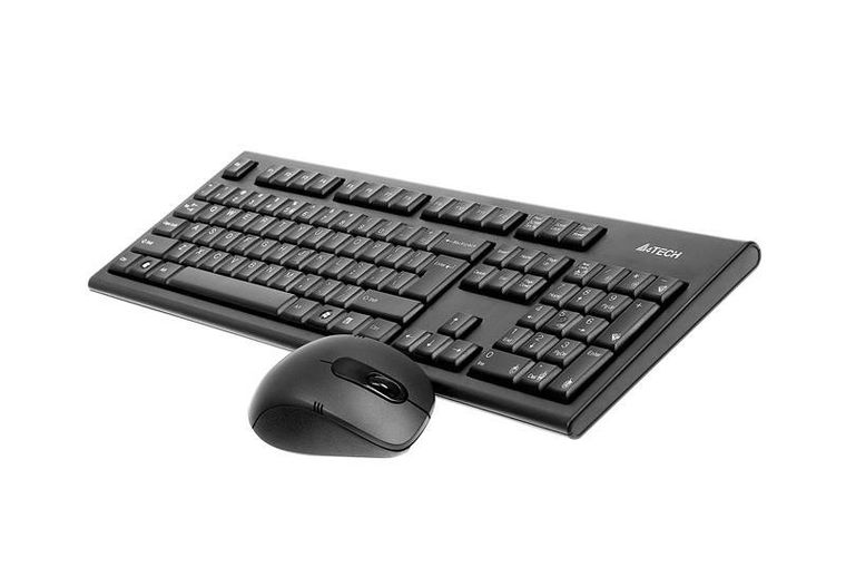 A4 Tech, zestaw, klawiatura, mysz, V-Track, 2.4G 7100N, RF Nano, A4TKLA41220, membranowa, USB 2.0, czarny