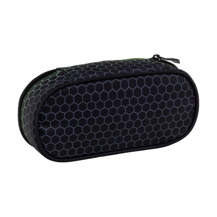 Abag, piórnik owalny, hexagon green ombre