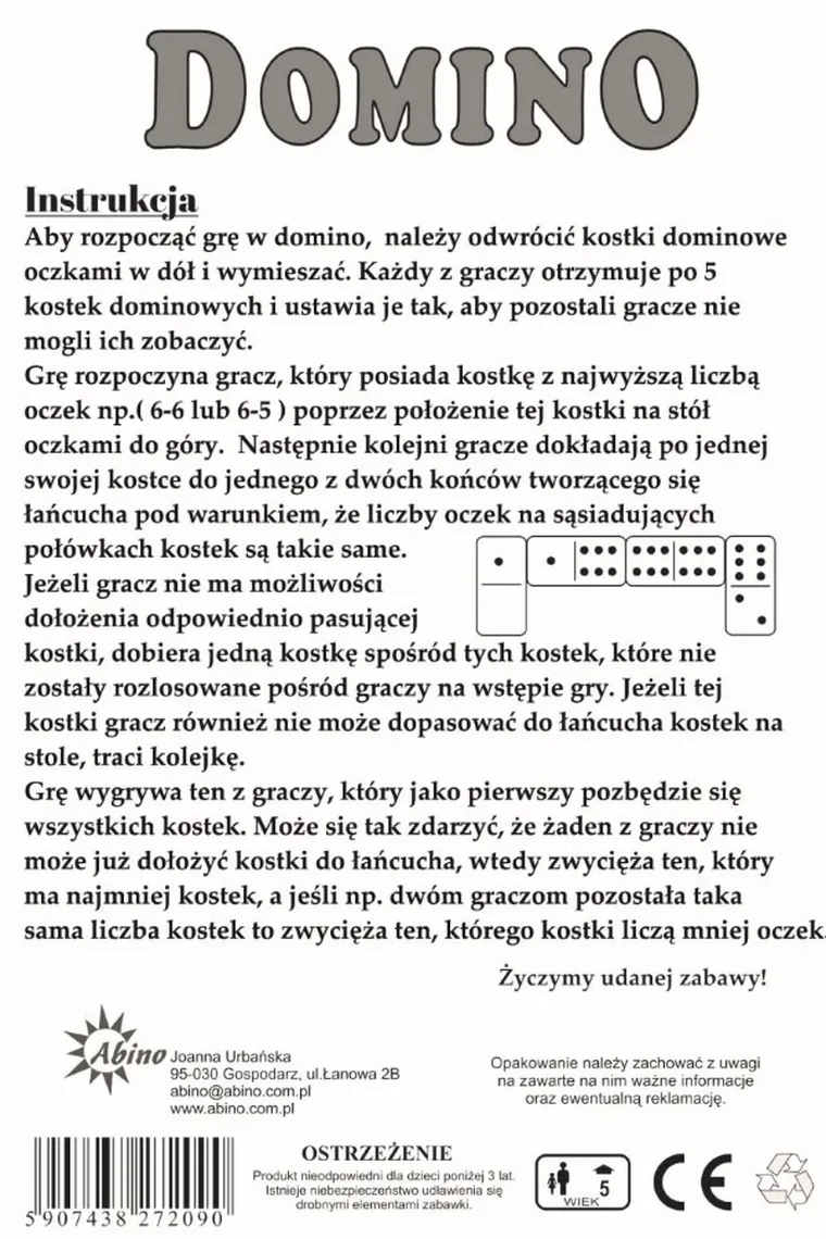 Abino, Domino, 28 kamieni, gra logiczna