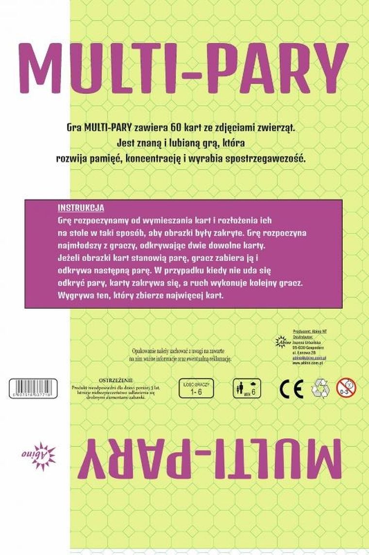 Abino, Memo Multi-pary, Zwierzeta, gra pamięciowa