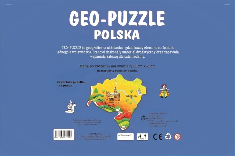 Abino, Polska, geo-puzzle, 25 elementów