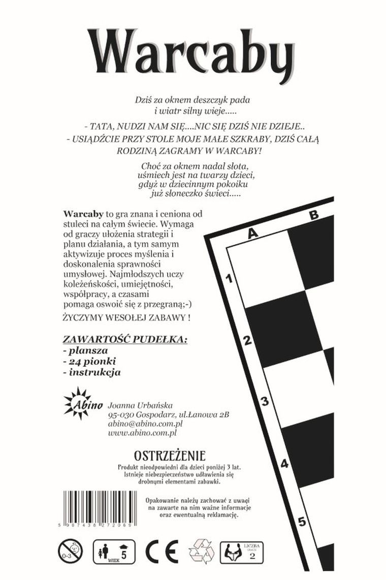 Abino, warcaby, małe, gra logiczna