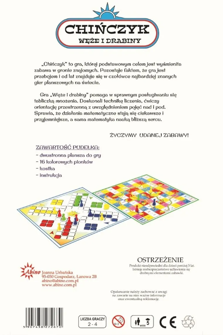 Abino, Węże i Drabiny, chińczyk, gra familijna