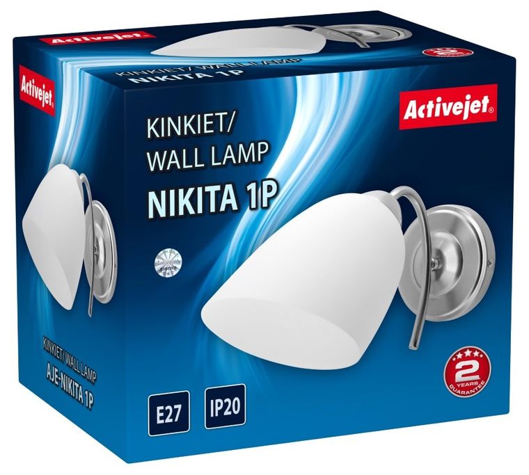 Activejet, kInkiet, AJE-Nikita 1P, E27, 1-60W, nikiel