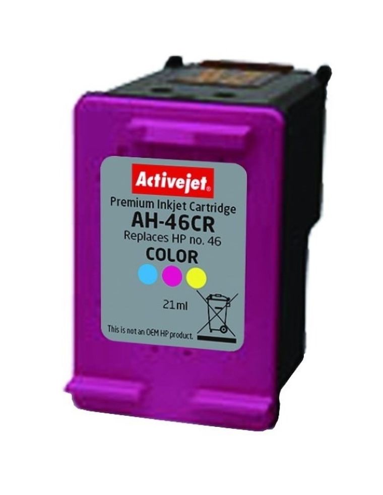 Activejet, tusz do drukarki, zamiennik HP 46 CZ638AE, Premium, 21 ml, kolor, AH-46CR
