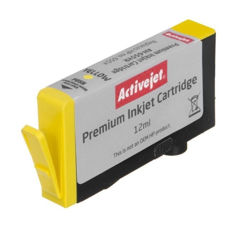 Activejet, tusz do drukarki, zamiennik HP 655 CZ112AE, Premium, 12 ml, żółty, AH-655YR