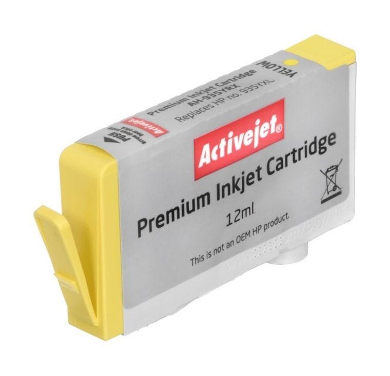 Activejet, tusz do drukarki, zamiennik HP 935XL C2P26AE, Premium, 12 ml, żółty, AH-935YRX