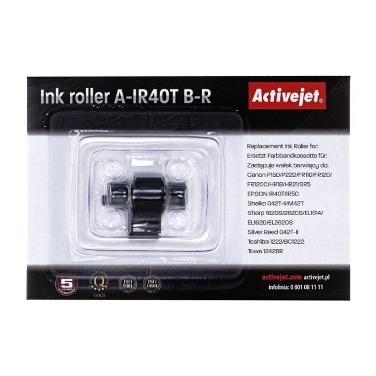 Activejet, zestaw wałków barwiących do drukarki, zamiennik Epson IR40T, Supreme, czarny, czerwony, A-IR40T