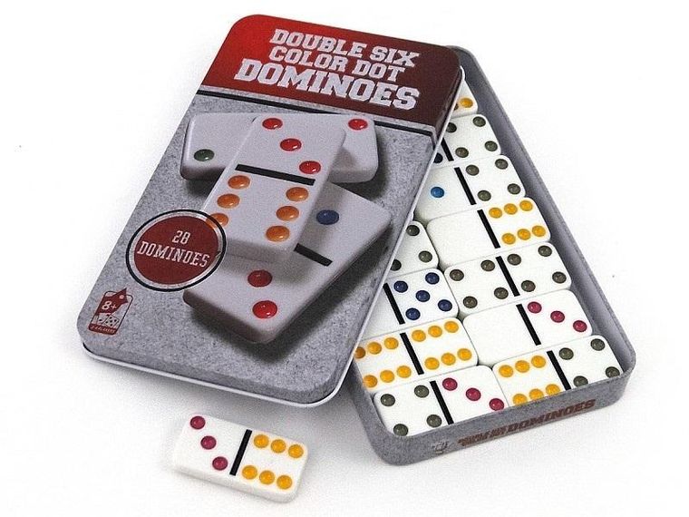 Adar, domino, metalowe pudełko, gra logiczna