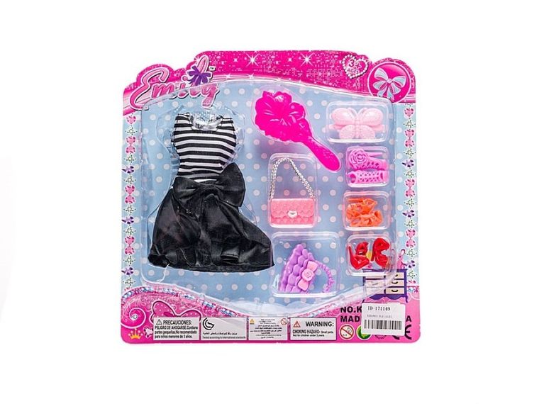 Adar, ubranko dla lalki, sukienka, szczotka, torebki, akcesoria