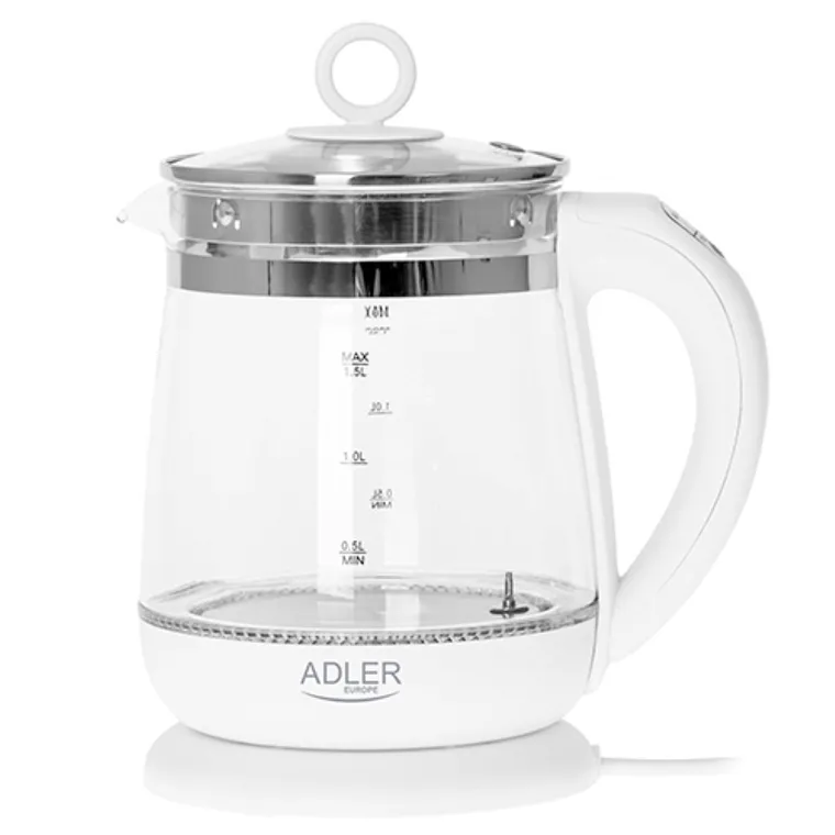 Adler, czajnik szklany, zaparzacz, regulacja temperatury, 1,5l, AD 1299