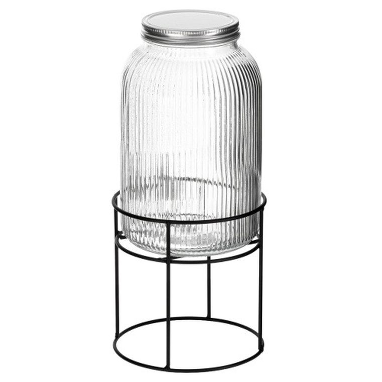 Adler, słój do napojów z kranikiem i stojakiem, szklany, 4l