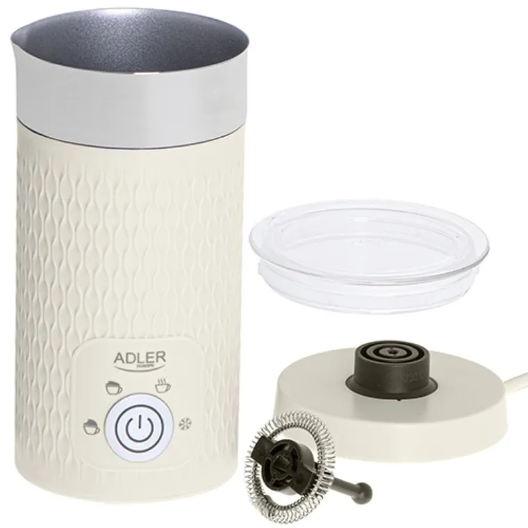 Adler, spieniacz do mleka 2w1, spienianie i podgrzewanie (latte i cappucino), AD 4495, kremowy