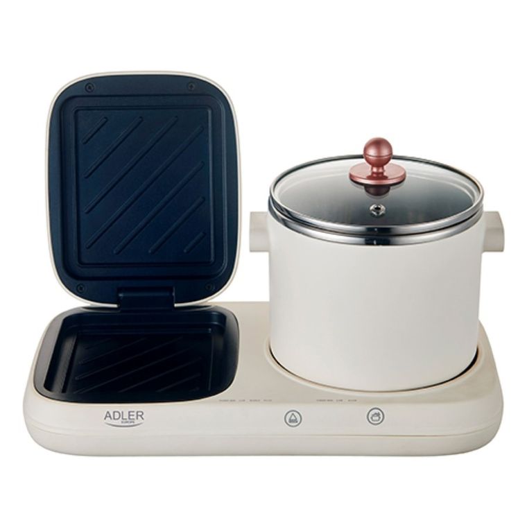Adler, stacja śniadaniowa 2w1, grill i garnek do gotowania
