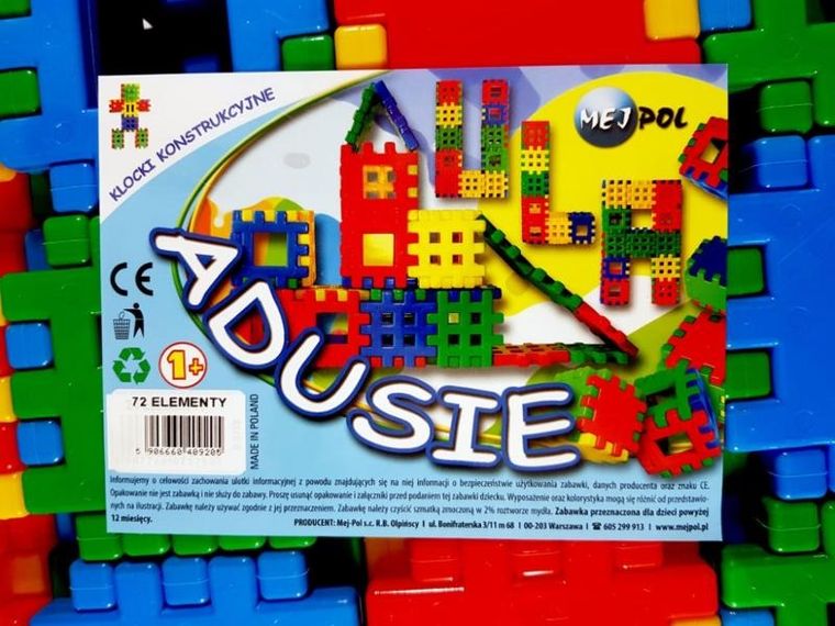 Adusie, klocki konstrukcyjne, wafle, 72 elementy