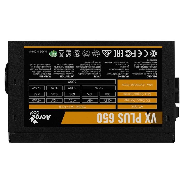 Aerocool, zasilacz, Pgs Vx-650plus Aerovx-650plus