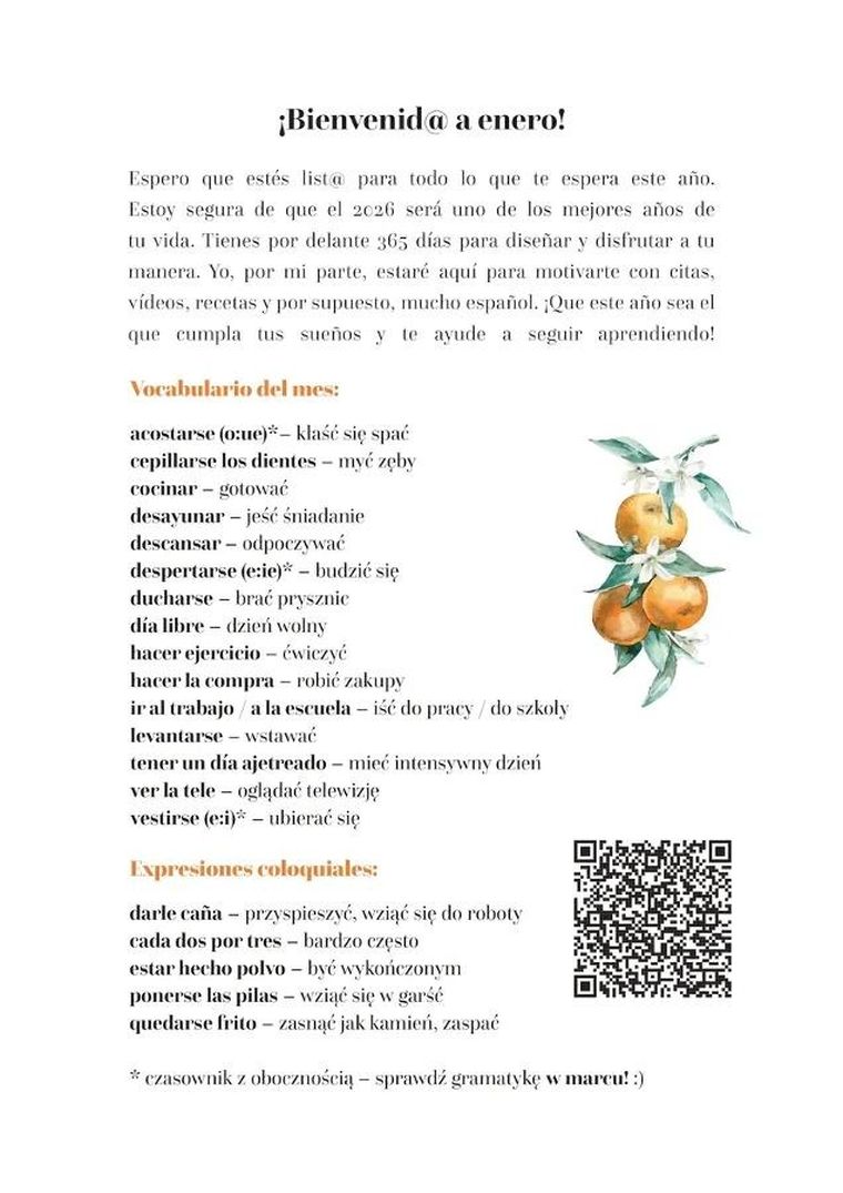 AGENDA 2026. Zaplanuj swój rok po hiszpańsku. Poziom podstawowy A1-A2
