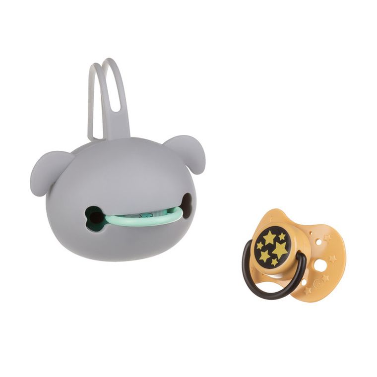 Akuku, silikonowy pojemnik na smoczek, piesek