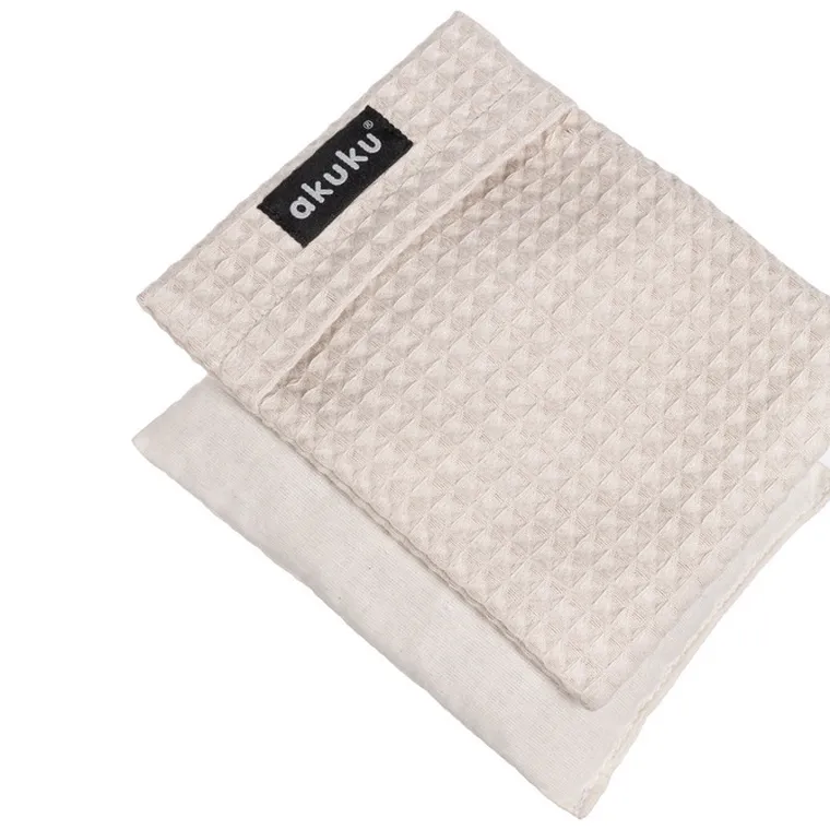 Akuku, termofor z pestkami wiśni w pokrowcu, beżowy, 13-16 cm