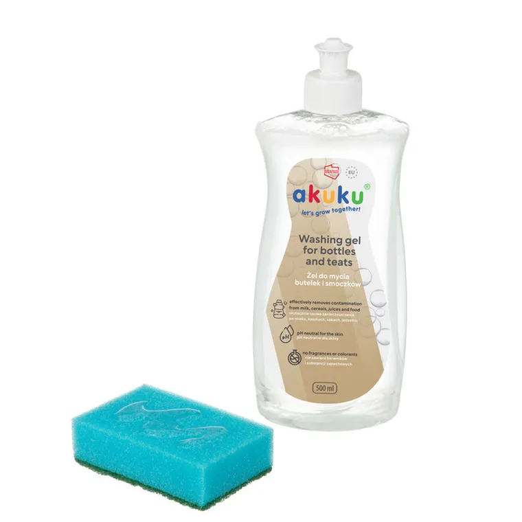 Akuku, żel do mycia butelek i smoczków, 500 ml