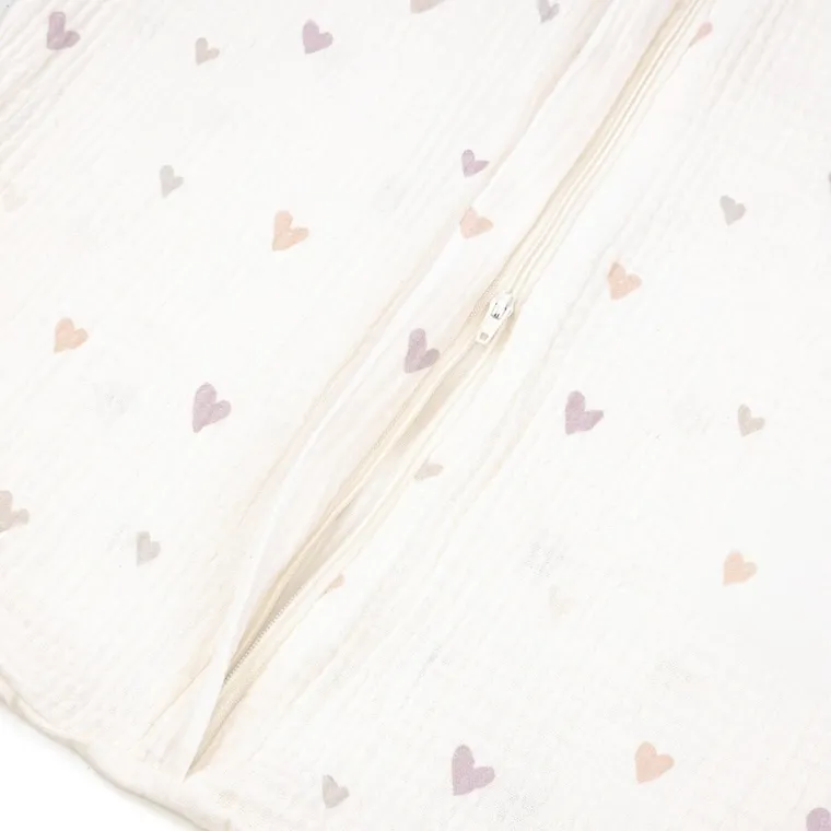 Albero Mio, Mini Hearts, śpiworek do spania, muślinowy,TOG 0.5, rozmiar M