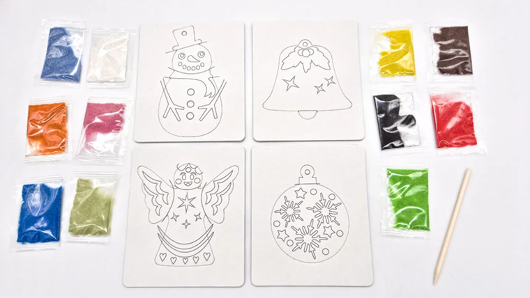 Alexander, Piaskowe Malowanki, Ozdoby na Choinkę: Bałwanek, zestaw kreatywny