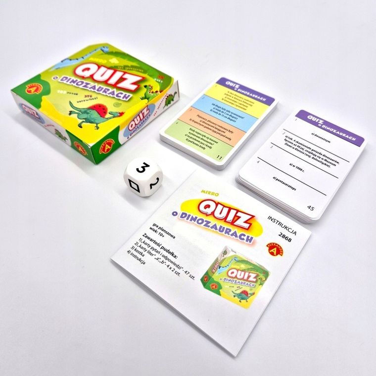 Alexander, Quiz, O dinozaurach, kieszonkowa gra edukacyjna