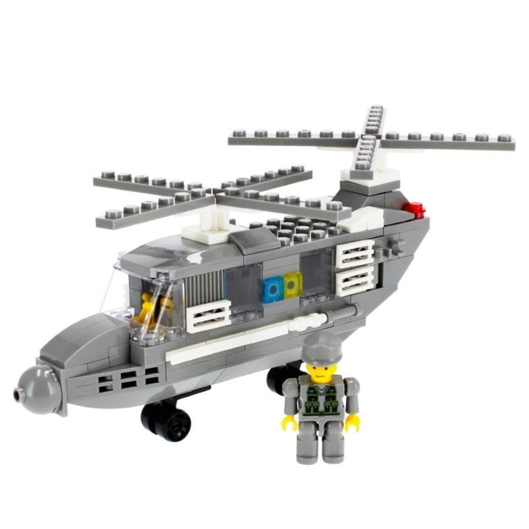 Alleblox, helikopter wojskowy, klocki konstrukcyjne, 179 elementów