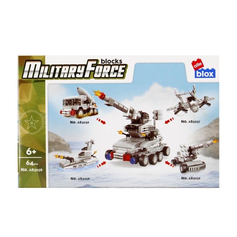 Alleblox, Military, klocki konstrukcyjne, 64 elementy