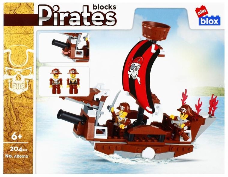 Alleblox, Pirat, klocki konstrukcyjne, 204 elementy