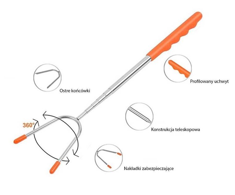Alpenburg, widelec teleskopowy do ogniska pieczenia kiełbasek, 4 szt.