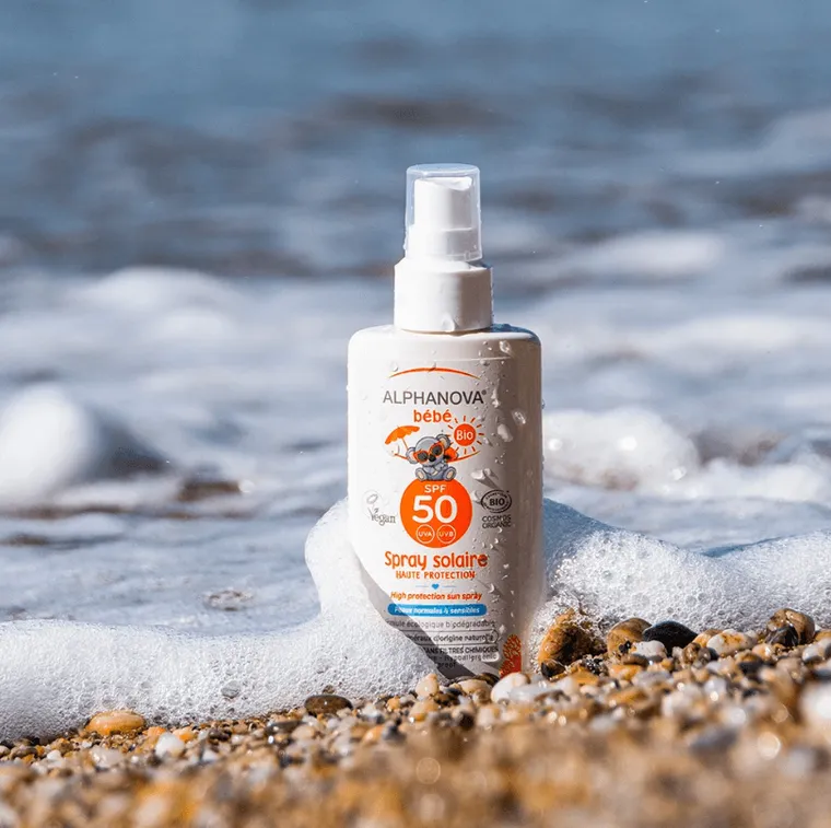 Alphanova Bebe, przeciwsloneczny spray o wysokim filtrze SPF 50, 125 ml