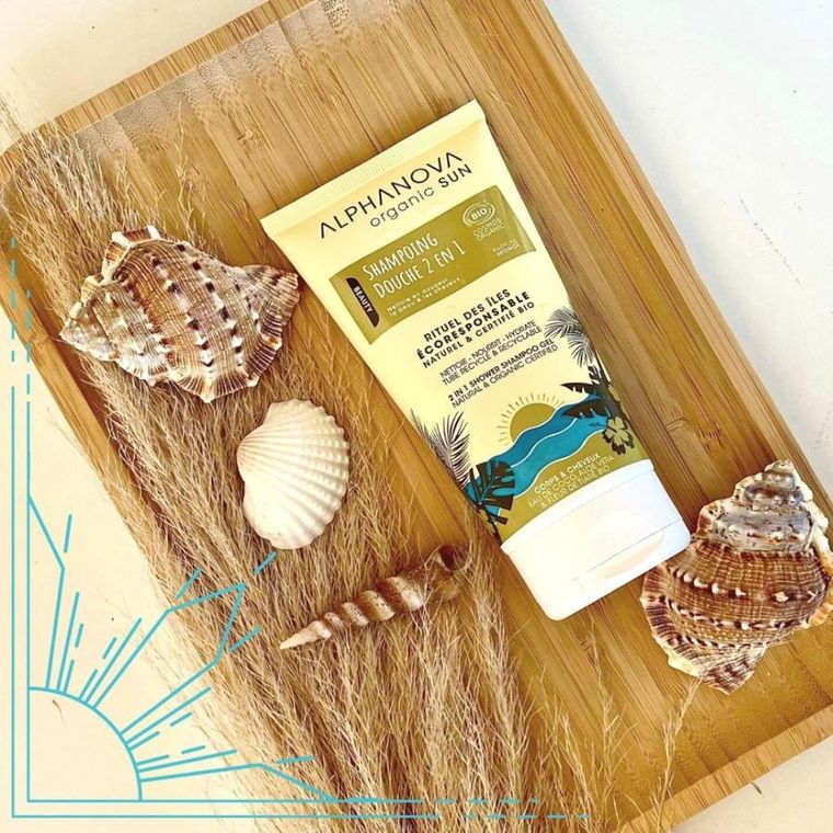 Alphanova Sun Beauty, Bio szampon i żel 2w1 do ciała i włosów, 150 ml