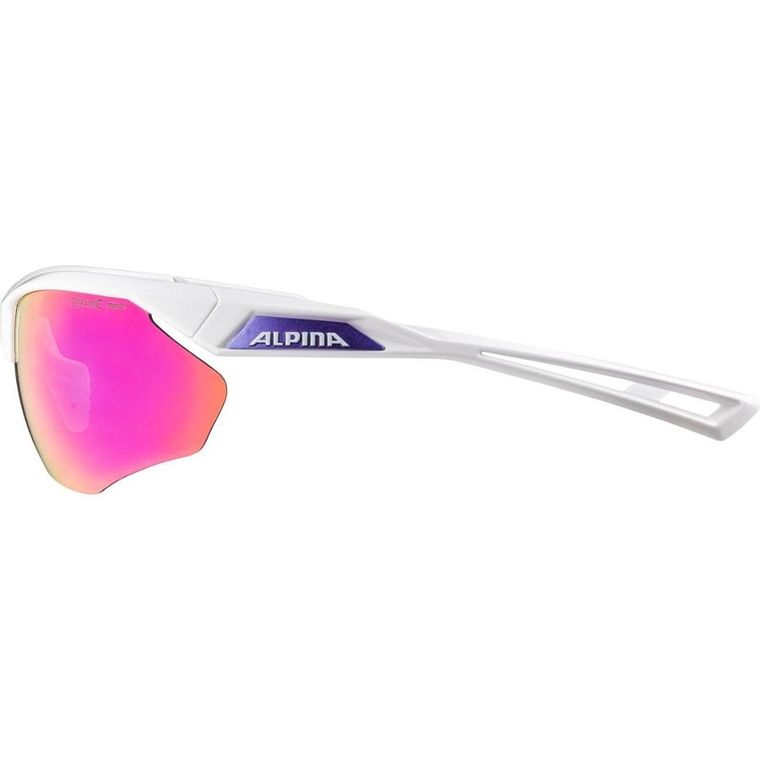 Alpina, Nylos Hr, okulary na rower, biało-fioletowe, szkło fioletowe, lustro, Cat.3