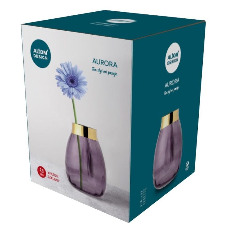 Altom Design, Aurora, wazon, h-23 cm, fioletowy