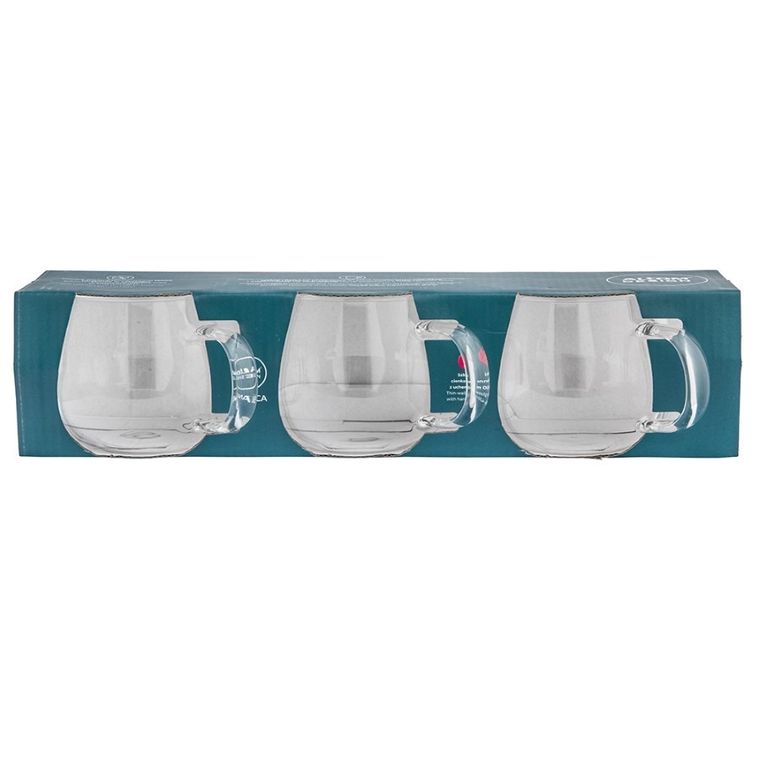 Altom Design, Bianca, komplet 3 kubków cienkościennych, 430 ml