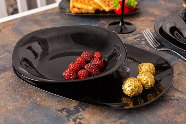 Altom Design, Black Harmony, półmisek, czarny, 33,5-24,5 cm