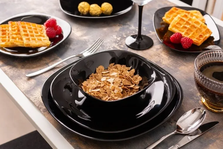 Altom Design, Black Harmony, talerz płytki, czarny, 24,5 cm