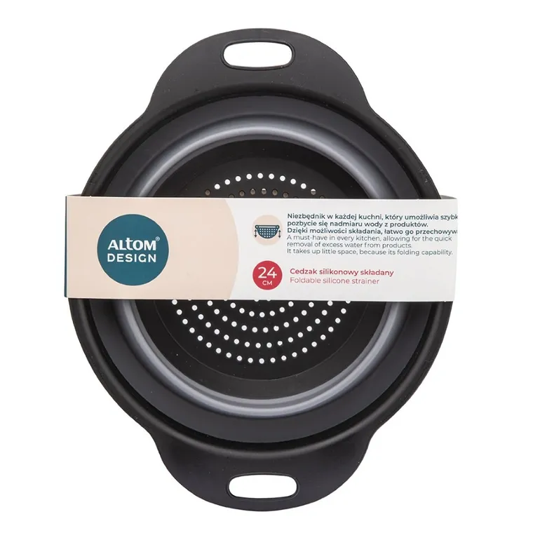 Altom Design, cedzak silikonowy, składany, 24-19-8 cm