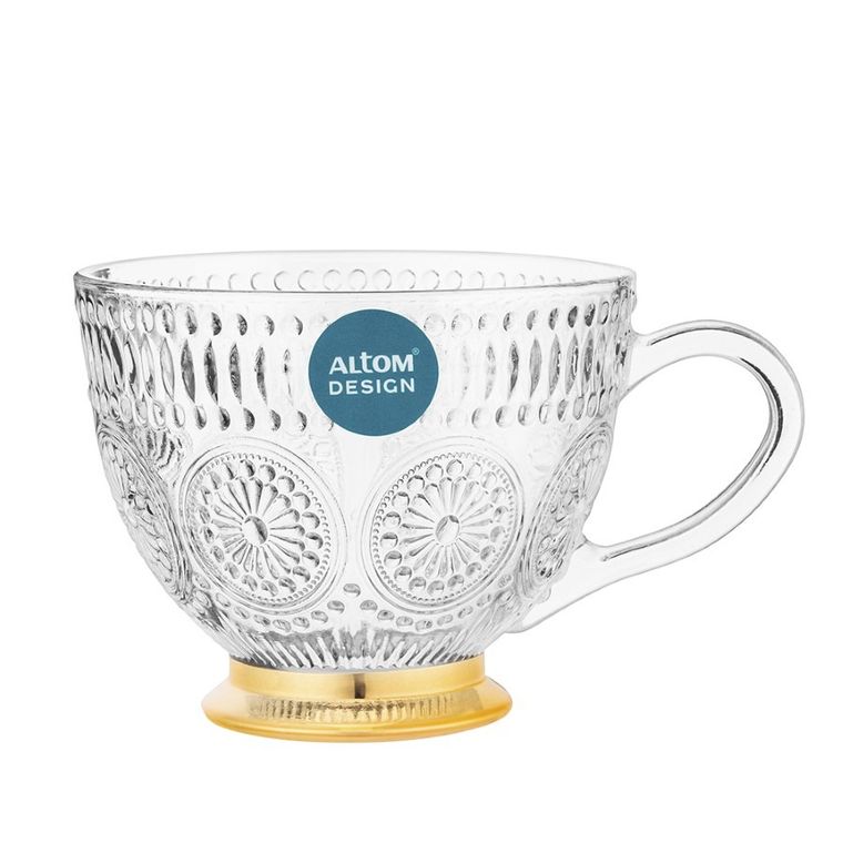 Altom Design, Daisy, kubek na złotej stopce, 430 ml