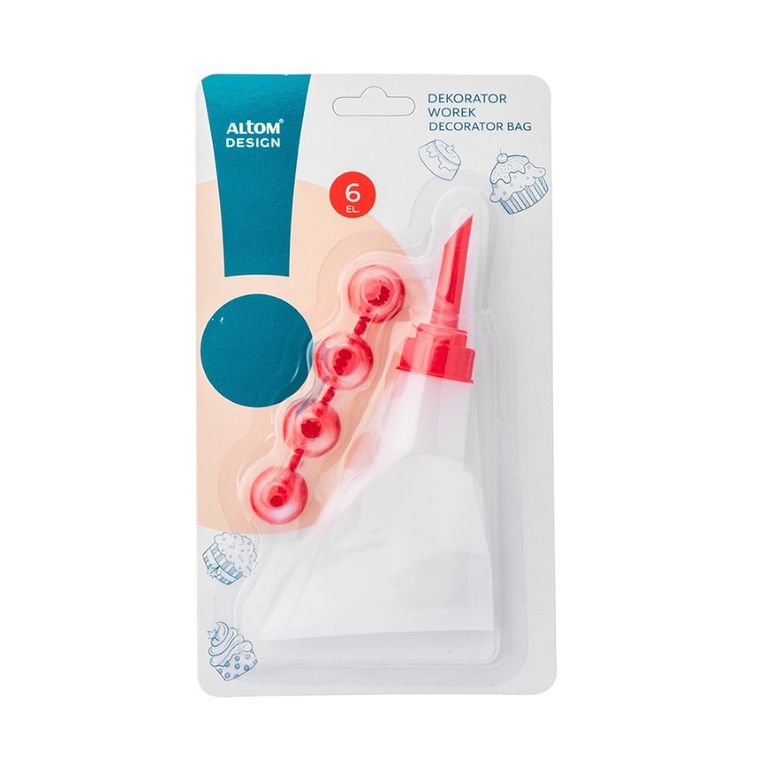 Altom Design, dekorator worek, 6 elementów, czerwony